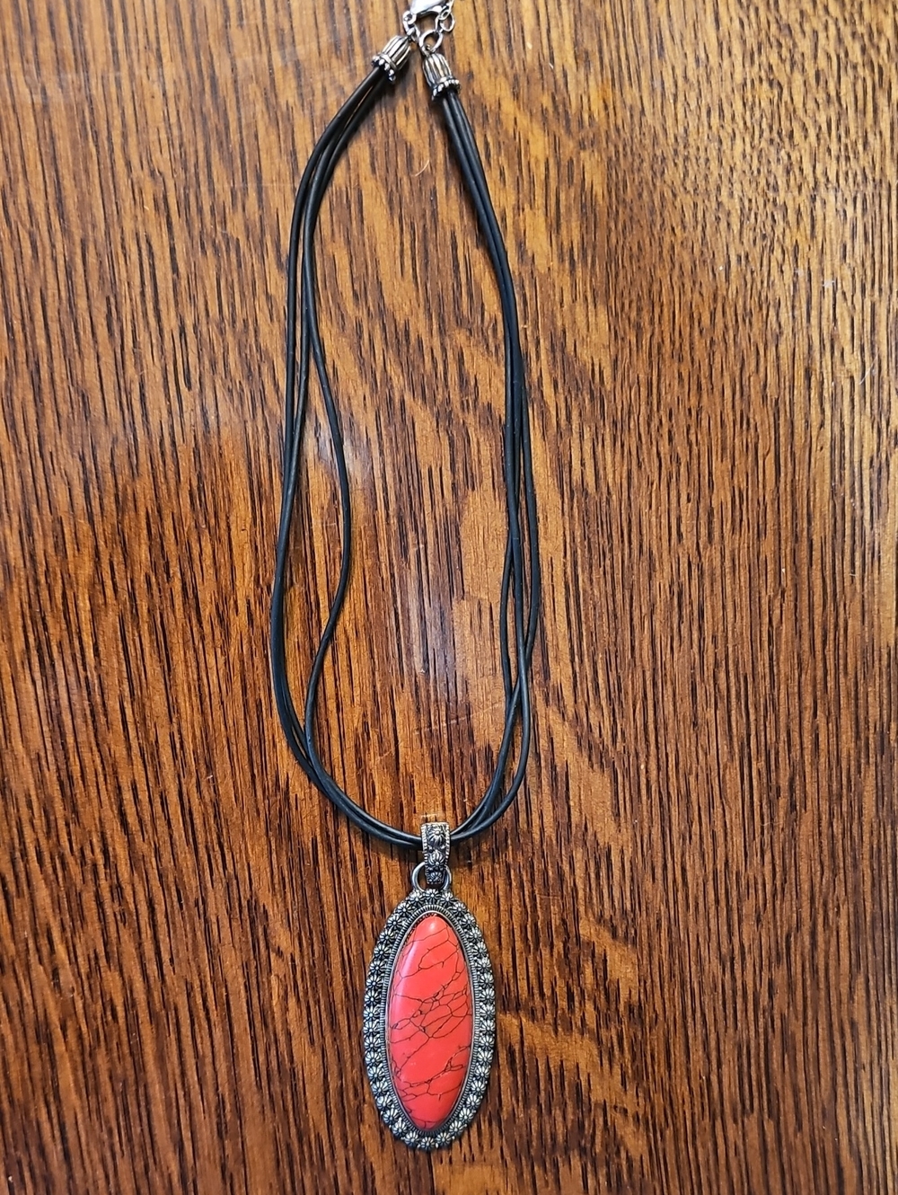 Coral Howlite Pendent
